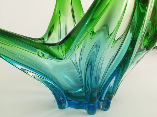 Mouth-Blown Coloured Glass Bowl, Italy, 1970s-KDB-1816907