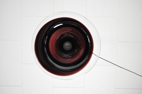 Mouth Blown Ruby Red Opaline Glass Pendant Lamp from Holmegaard, Denmark, 1980s-HPQ-1180603