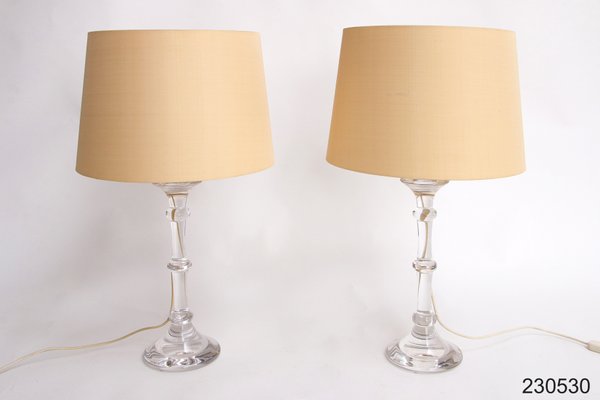 Mouth-Blown Table Lamps with Cream Lampshades by Ingo Maurer, 1960s, Set of 2-EZZ-1765103