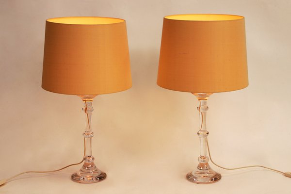 Mouth-Blown Table Lamps with Cream Lampshades by Ingo Maurer, 1960s, Set of 2-EZZ-1765103