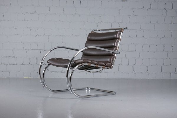 Mr Lounge Armchair with Armrest by Ludwig Mies Van Der Rohe for Knoll International, 1980s-XNJ-1798751