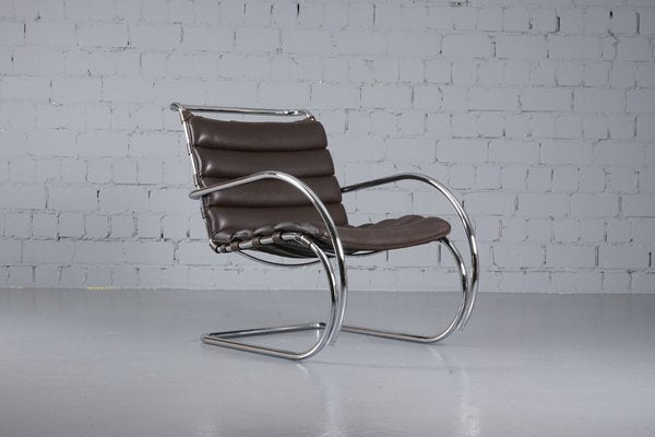 Mr Lounge Armchair with Armrest by Ludwig Mies Van Der Rohe for Knoll International, 1980s-XNJ-1798751