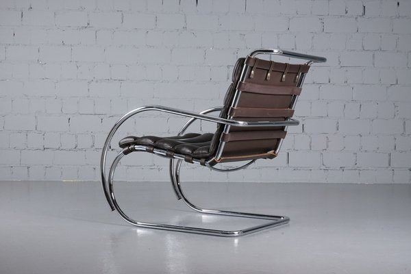 Mr Lounge Armchair with Armrest by Ludwig Mies Van Der Rohe for Knoll International, 1980s-XNJ-1798751