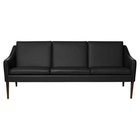 Mr Olsen 3 Seater Challenger Sofa in Walnut & Black Leather by Warm Nordic