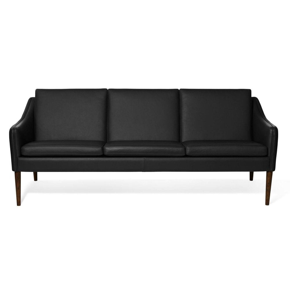 Mr Olsen 3 Seater Challenger Sofa in Walnut & Black Leather by Warm Nordic