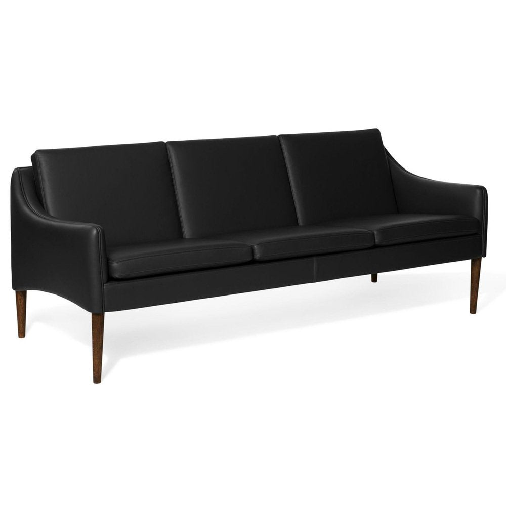 Mr Olsen 3 Seater Challenger Sofa in Walnut & Black Leather by Warm Nordic