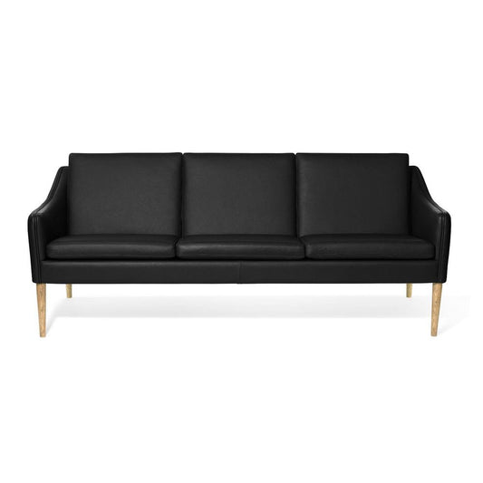 Mr Olsen 3 Seater Oak & Black Leather Challenger Sofa by Warm Nordic