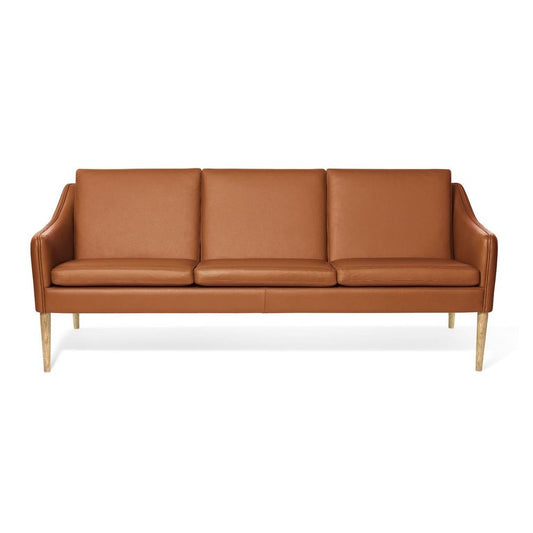 Mr Olsen 3 Seater Oak & Cognac Leather Challenger Sofa by Warm Nordic