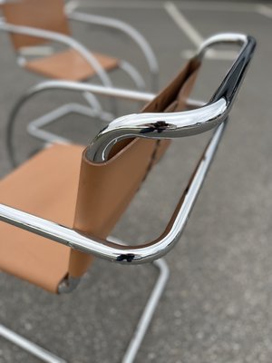 Mr20 Tubular Leather Armchairs by Ludwig Mies Van Der Rohe, Italy, 1980s, Set of 2-LA-2027729