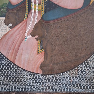 Mughal Queen Mumtaz Mahal, Oil on Panel, 19th Century, Framed-FRB-1789668