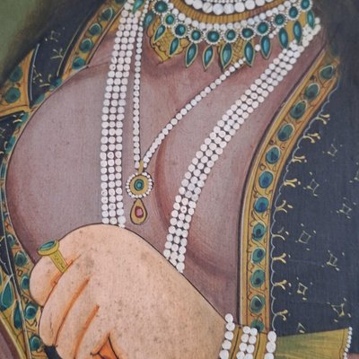 Mughal Queen Mumtaz Mahal, Oil on Panel, 19th Century, Framed-FRB-1789668