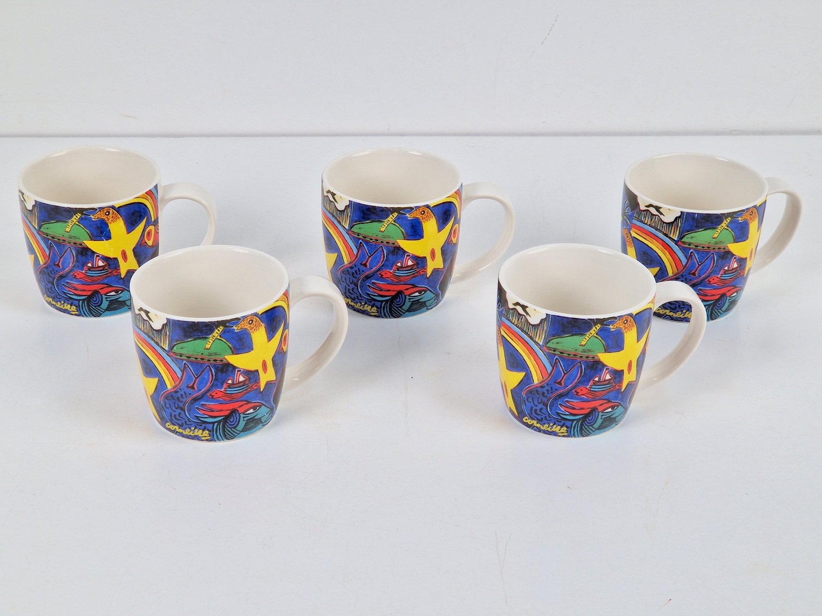 Mugs by Corneille, Set of 5