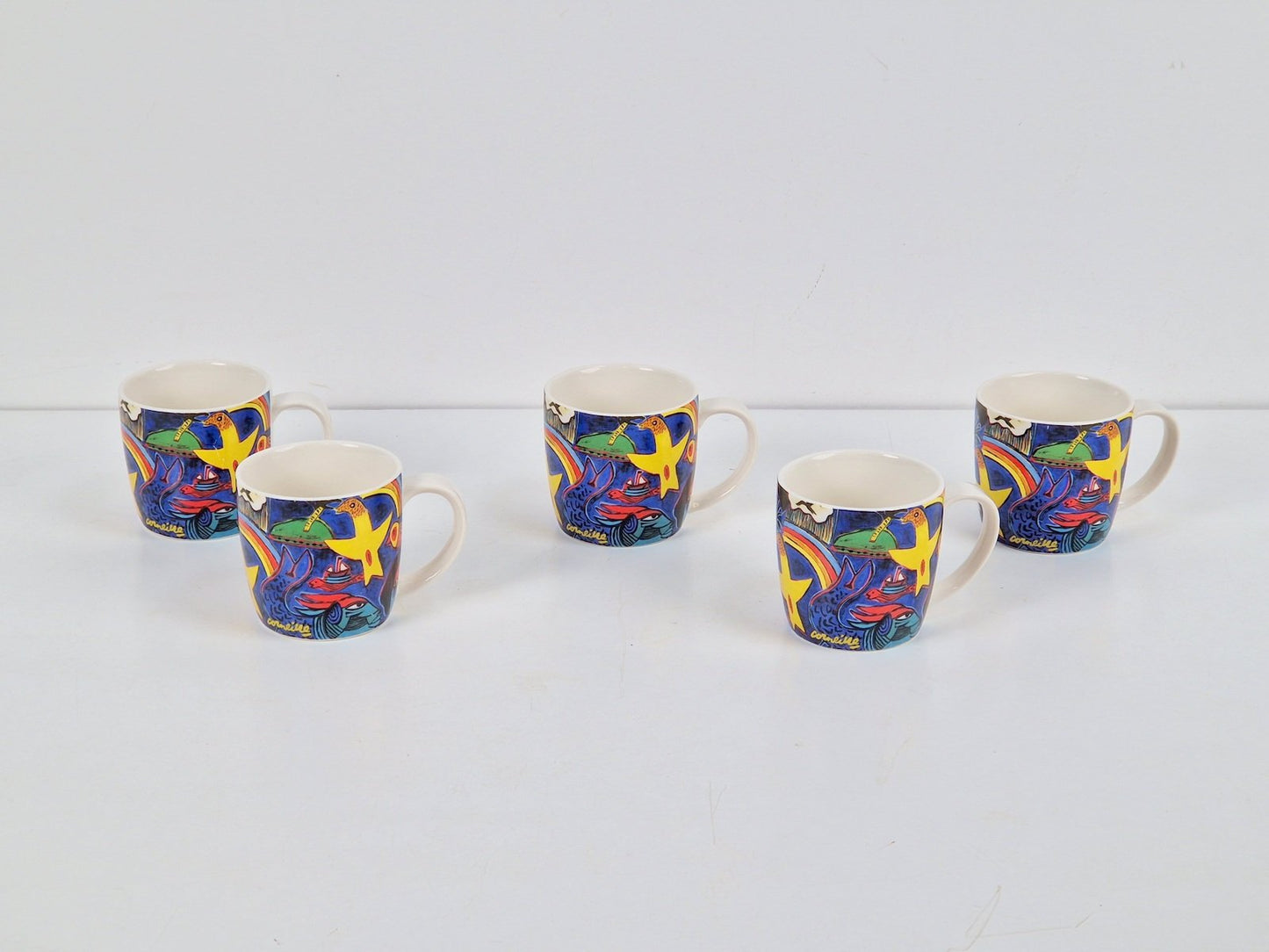 Mugs by Corneille, Set of 5