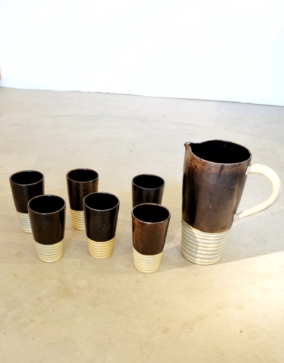 Mugs & Cups by Suzanne Ramié for Madoura, 1940s, Set of 7