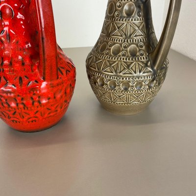 Multi-Color Fat Lava Art Pottery Vases from Bay Ceramics, Germany, Set of 2-QZ-1256946