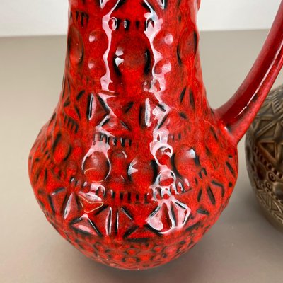 Multi-Color Fat Lava Art Pottery Vases from Bay Ceramics, Germany, Set of 2-QZ-1256946