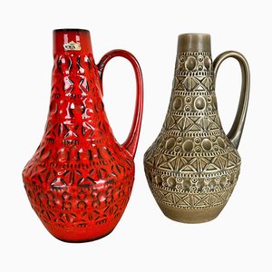 Multi-Color Fat Lava Art Pottery Vases from Bay Ceramics, Germany, Set of 2-QZ-1256946