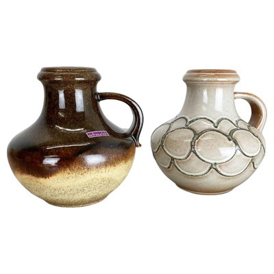 Multi-Color Fat Lava Pottery Vases from Scheurich, Germany, 1970s, Set of 2-QZ-1256949