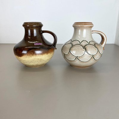 Multi-Color Fat Lava Pottery Vases from Scheurich, Germany, 1970s, Set of 2-QZ-1256949