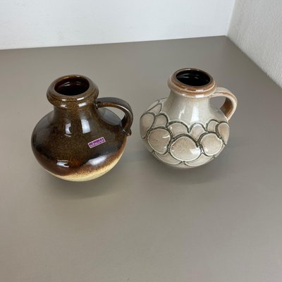 Multi-Color Fat Lava Pottery Vases from Scheurich, Germany, 1970s, Set of 2-QZ-1256949