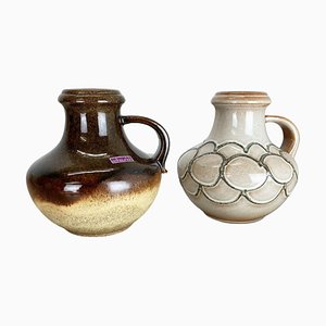 Multi-Color Fat Lava Pottery Vases from Scheurich, Germany, 1970s, Set of 2-QZ-1256949