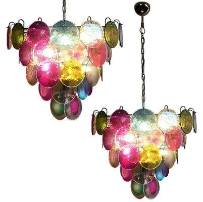 Multi-Color Murano Disc Sconces, 1970s, Set of 4-OVO-1235354