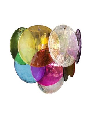 Multi-Color Murano Disc Sconces, 1970s, Set of 4-OVO-1235354