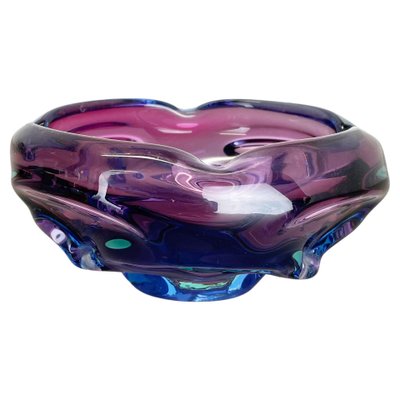 Multi-Color Murano Glass Bowl Shell Ashtray, Italy, 1970s-QZ-1159859