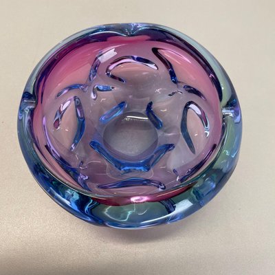 Multi-Color Murano Glass Bowl Shell Ashtray, Italy, 1970s-QZ-1159859