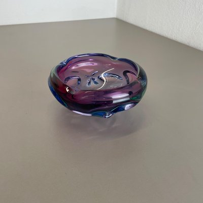 Multi-Color Murano Glass Bowl Shell Ashtray, Italy, 1970s-QZ-1159859