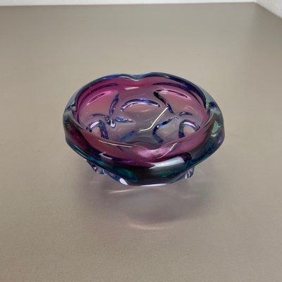 Multi-Color Murano Glass Bowl Shell Ashtray, Italy, 1970s-QZ-1159859