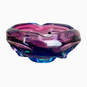 Multi-Color Murano Glass Bowl Shell Ashtray, Italy, 1970s-QZ-1159859