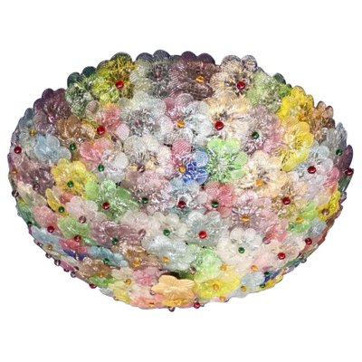 Multi-Color Murano Glass Flowers Basket Ceiling Light, Set of 2-MBH-1031759