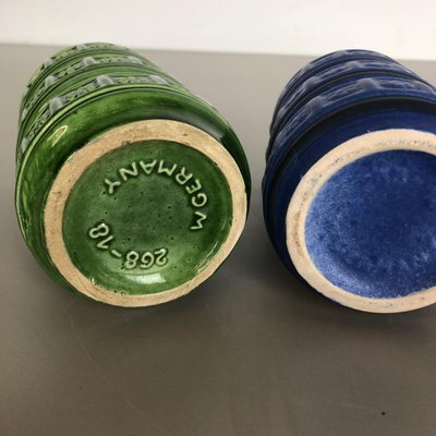 Multi-Color Pottery Fat Lava Vases by Scheurich, Germany, 1970s, Set of 3-QZ-1101357