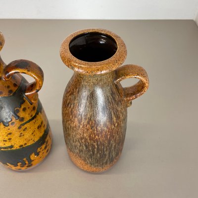 Multi-Color Pottery Fat Lava Vases from Scheurich, 1970s, Set of 2-QZ-1283910