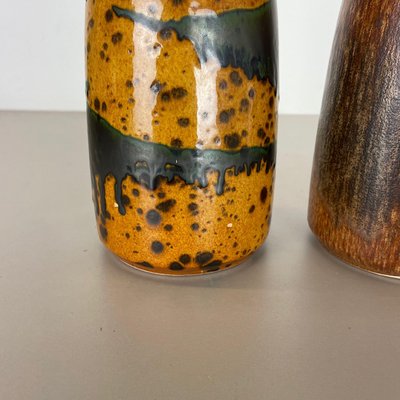 Multi-Color Pottery Fat Lava Vases from Scheurich, 1970s, Set of 2-QZ-1283910