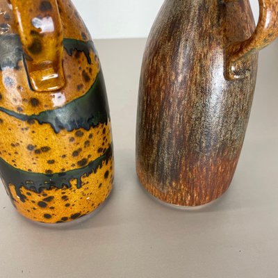 Multi-Color Pottery Fat Lava Vases from Scheurich, 1970s, Set of 2-QZ-1283910