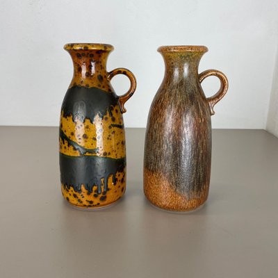 Multi-Color Pottery Fat Lava Vases from Scheurich, 1970s, Set of 2-QZ-1283910