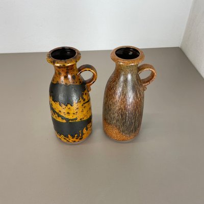 Multi-Color Pottery Fat Lava Vases from Scheurich, 1970s, Set of 2-QZ-1283910