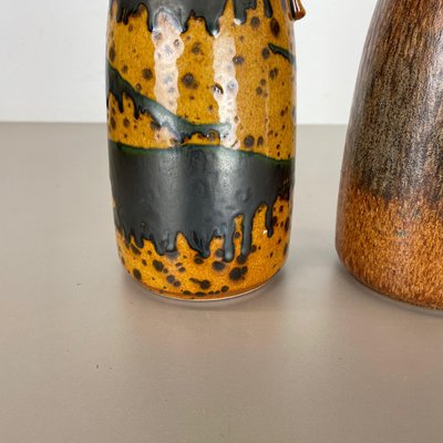 Multi-Color Pottery Fat Lava Vases from Scheurich, 1970s, Set of 2-QZ-1283910