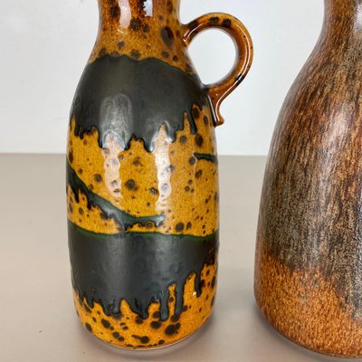 Multi-Color Pottery Fat Lava Vases from Scheurich, 1970s, Set of 2-QZ-1283910