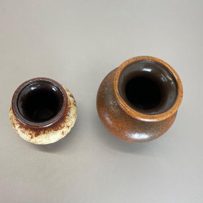 Multi-Color Pottery Fat Lava Vases from Scheurich, Germany, 1970s, Set of 2-QZ-1124211