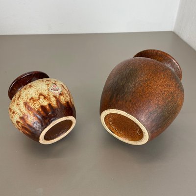 Multi-Color Pottery Fat Lava Vases from Scheurich, Germany, 1970s, Set of 2-QZ-1124211