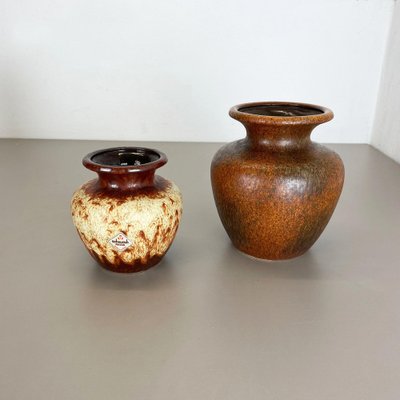 Multi-Color Pottery Fat Lava Vases from Scheurich, Germany, 1970s, Set of 2-QZ-1124211