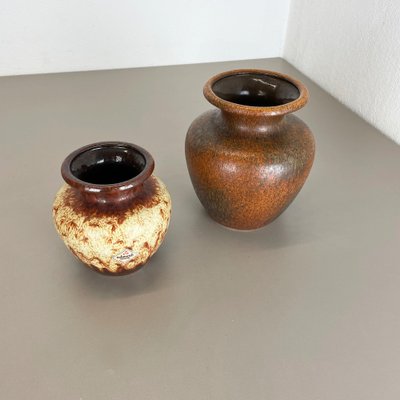 Multi-Color Pottery Fat Lava Vases from Scheurich, Germany, 1970s, Set of 2-QZ-1124211