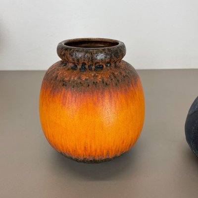 Multi-Color Pottery Fat Lava Vases from Scheurich, Germany, 1970s, Set of 2-QZ-1298046