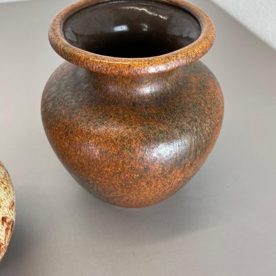 Multi-Color Pottery Fat Lava Vases from Scheurich, Germany, 1970s, Set of 2-QZ-1124211