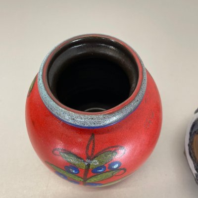 Multi-Color Pottery Fat Lava Vases from Scheurich, Germany, 1970s, Set of 2-QZ-1298043