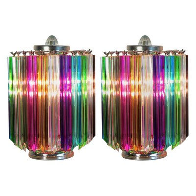 Multi-Color Quadriedri Table Lamp in Murano, 1990s, Set of 2-OVO-1235353