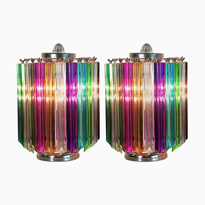 Multi-Color Quadriedri Table Lamp in Murano, 1990s, Set of 2-OVO-1235353